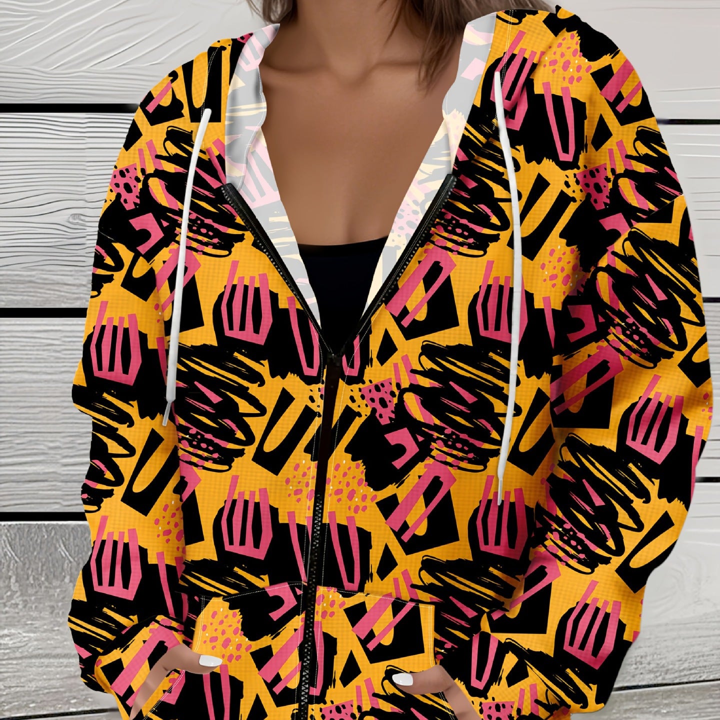 PlaidVerve™ Zipper Sweater