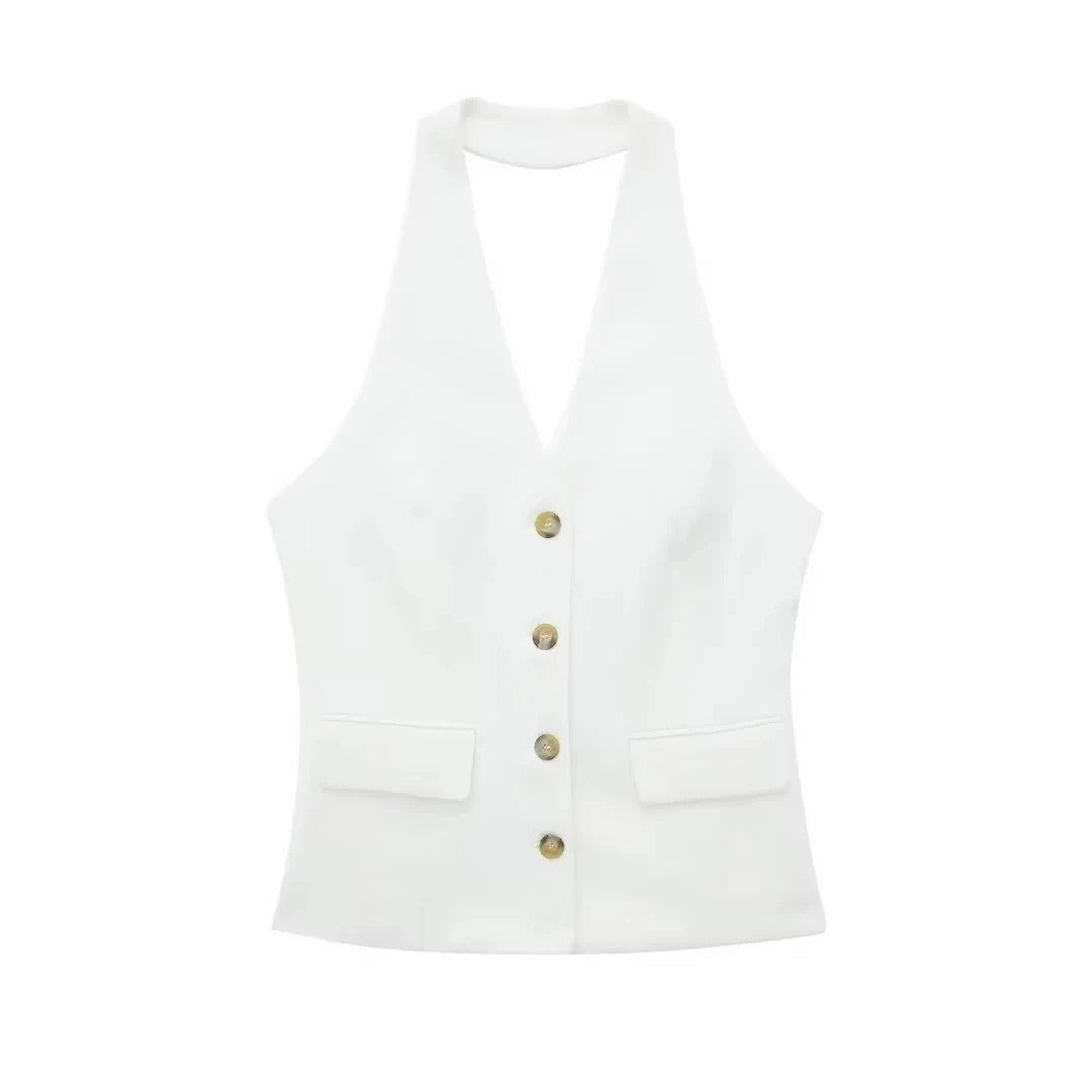LinenLuxe Waistcoat Vest