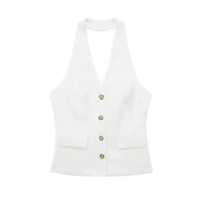 LinenLuxe Waistcoat Vest