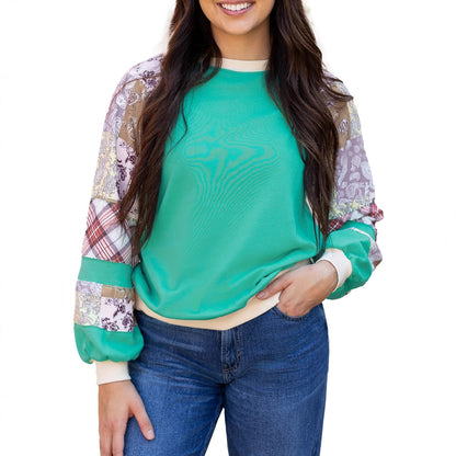 BloomWeave Patchwork Sweater