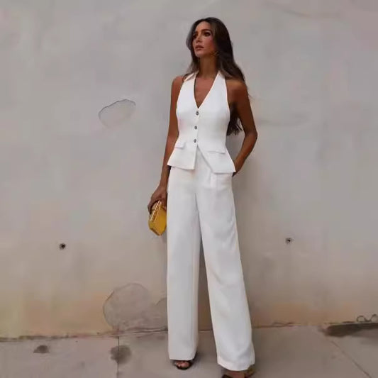 LinenLuxe Waistcoat Vest