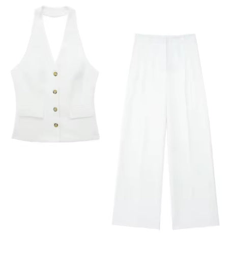 LinenLuxe Waistcoat Vest