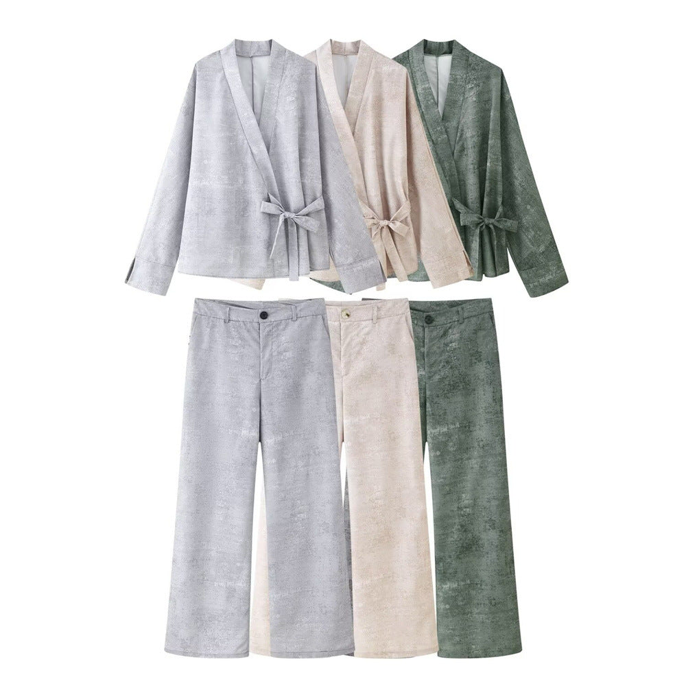 EmbroiLuxe Wide-Leg Set