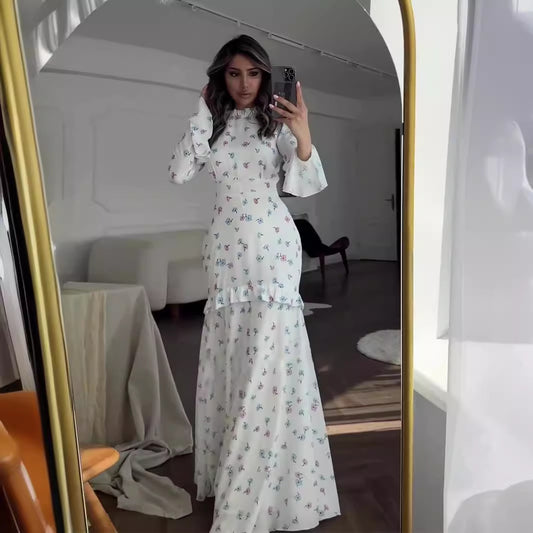 Petal Whispers Flounce Dress