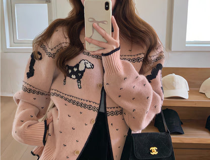 HollyPup Jacquard Knit Cardigan
