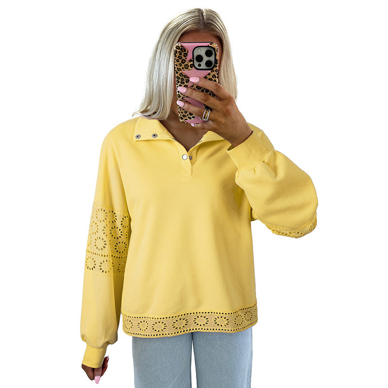 EuraLuxe Lapel Knit Sweater