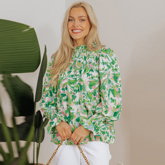 Celeste Harmony Chiffon Turtleneck