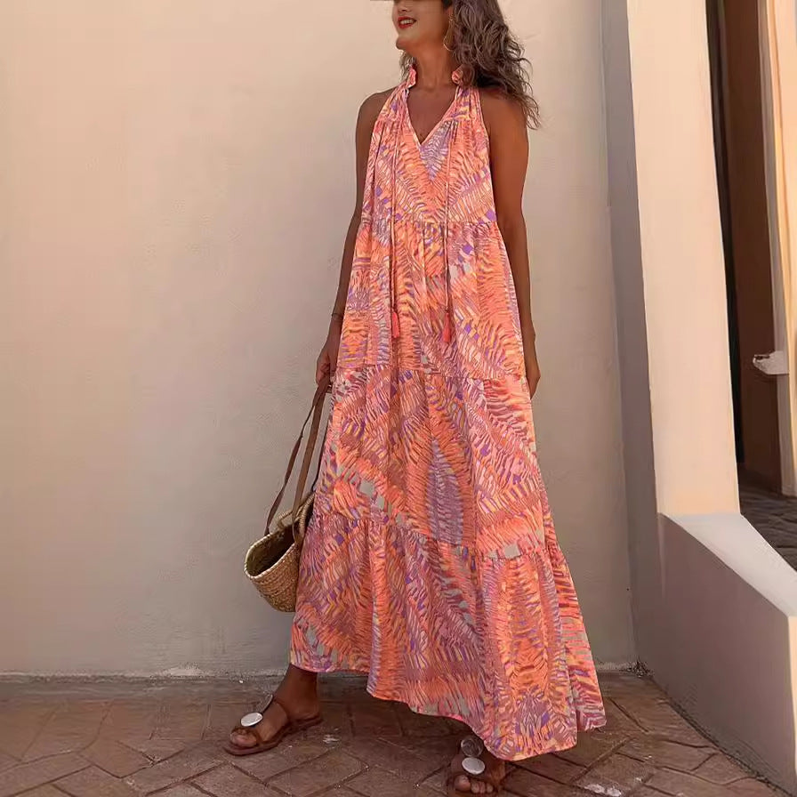 SolaraGlow Halter Dress