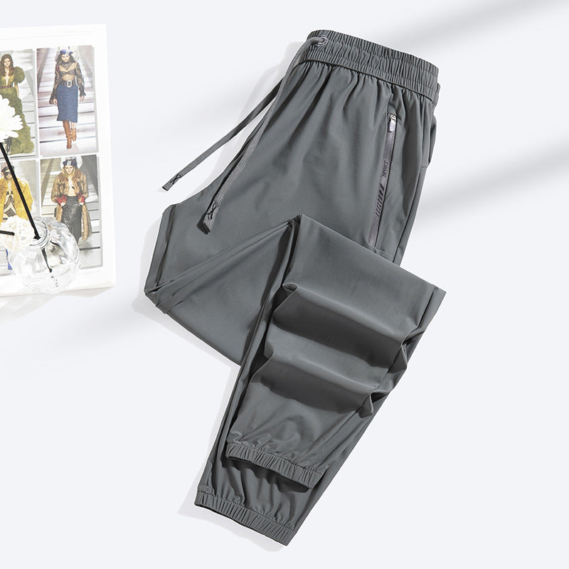 Fashion Straight Closed Ice Silk Leggings Women