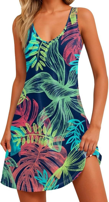 Sunset Mirage V-Neck Dress