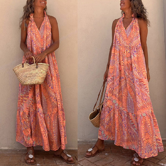 SolaraGlow Halter Dress