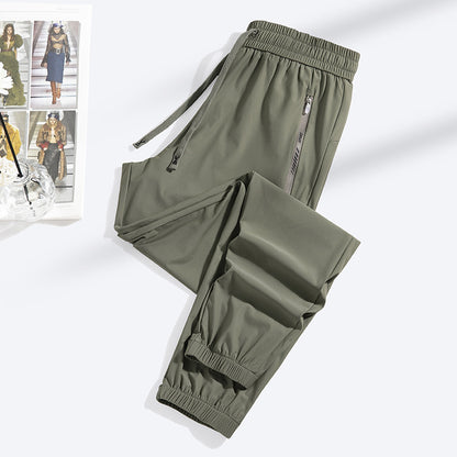 Fashion Straight Closed Ice Silk Leggings Women
