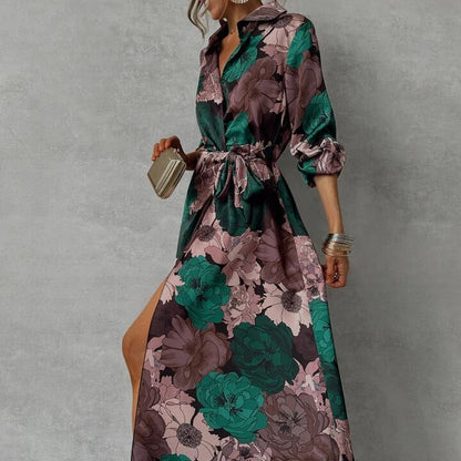 Cintra Bloom Lace-Up Maxi Dress