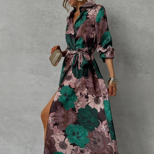 Cintra Bloom Lace-Up Maxi Dress
