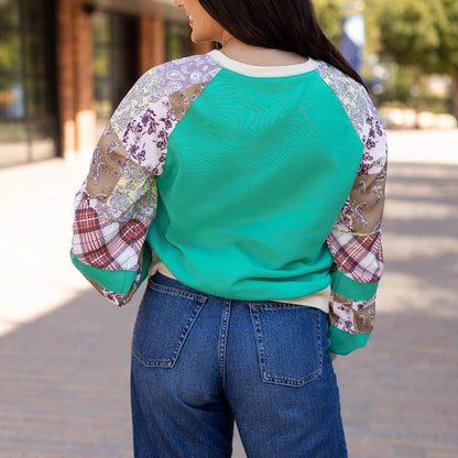 BloomWeave Patchwork Sweater
