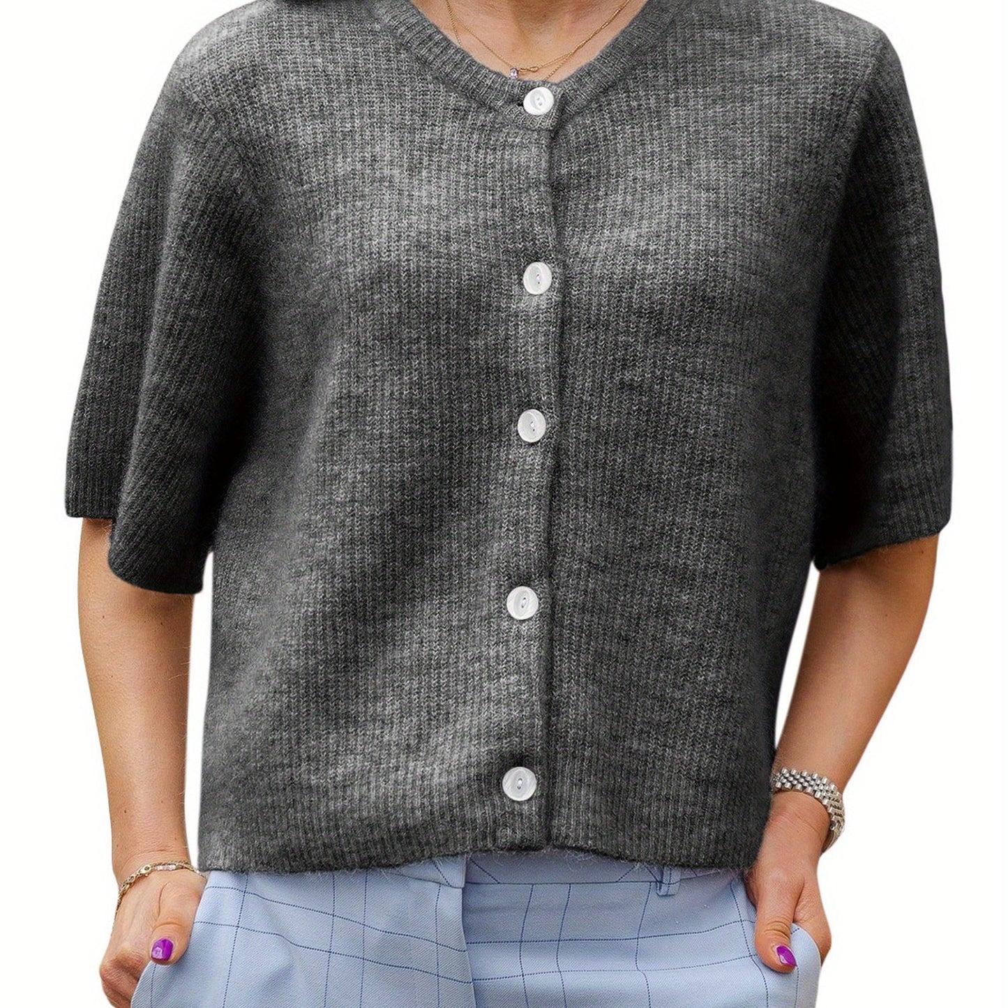 LunaBelle™ Essential Button Cardigan