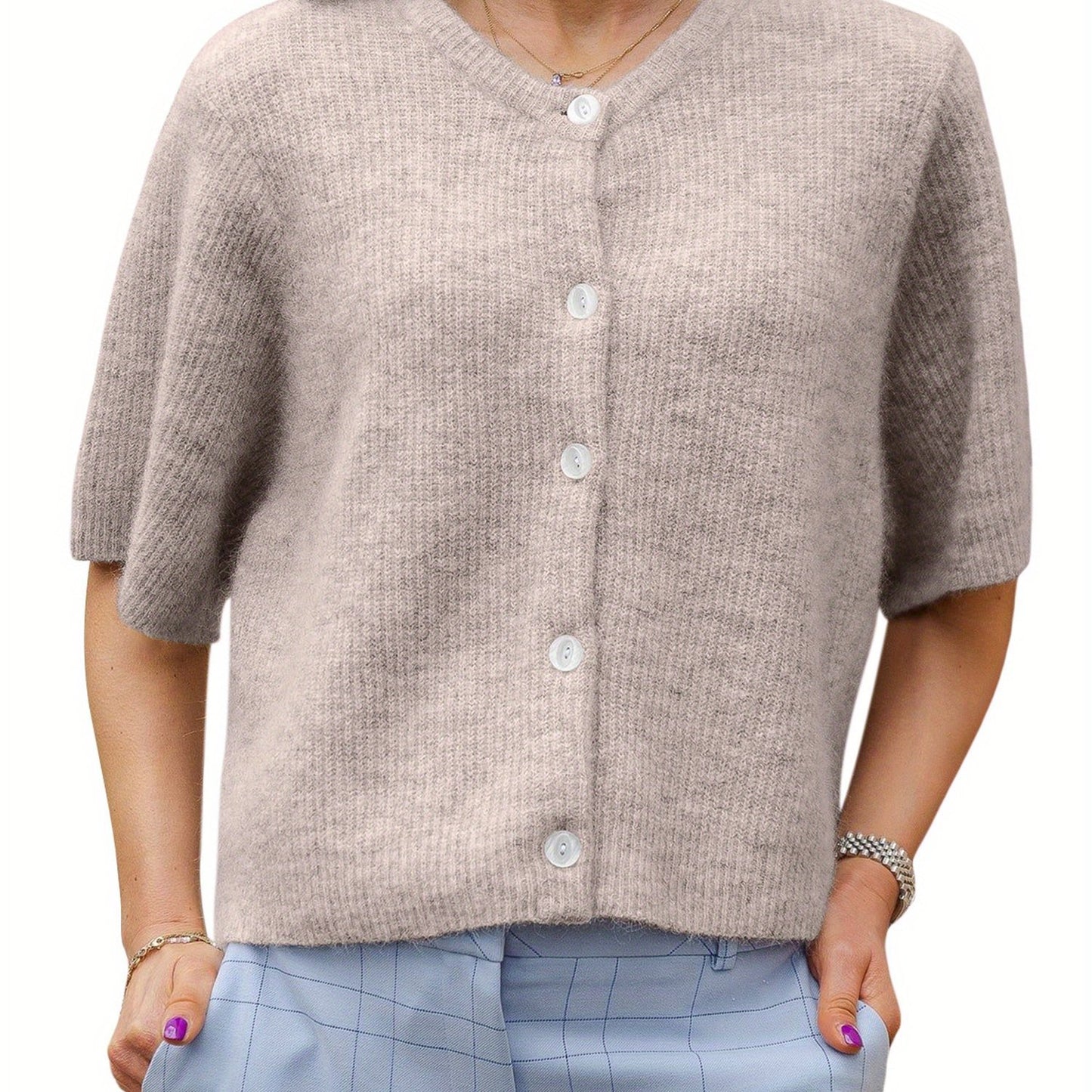 LunaBelle™ Essential Button Cardigan