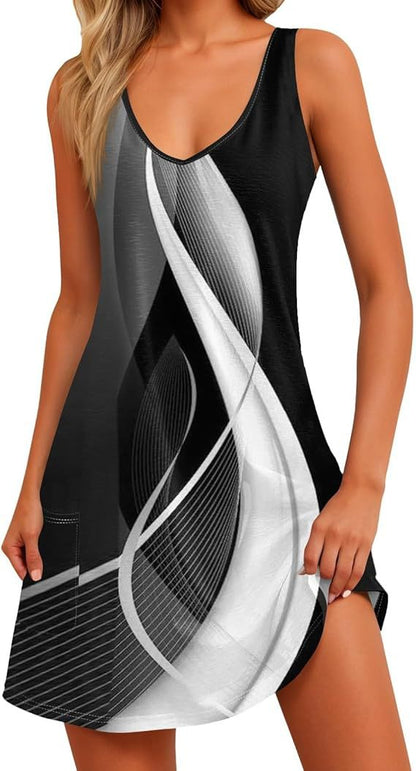 Sunset Mirage V-Neck Dress