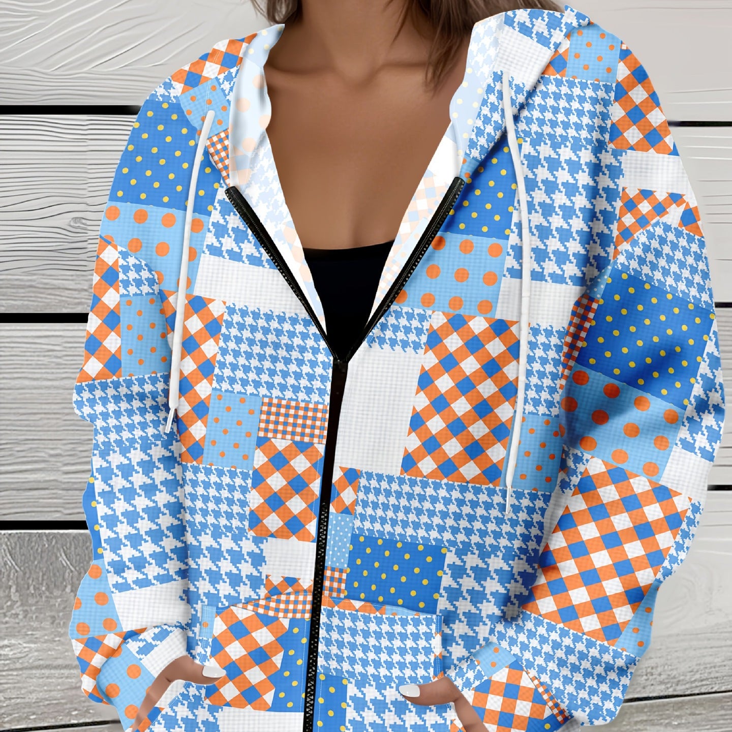 PlaidVerve™ Zipper Sweater