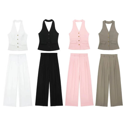 LinenLuxe Waistcoat Vest