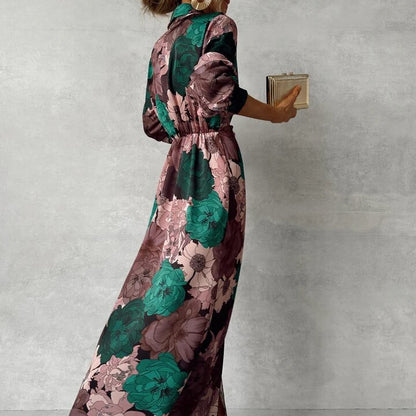 Cintra Bloom Lace-Up Maxi Dress