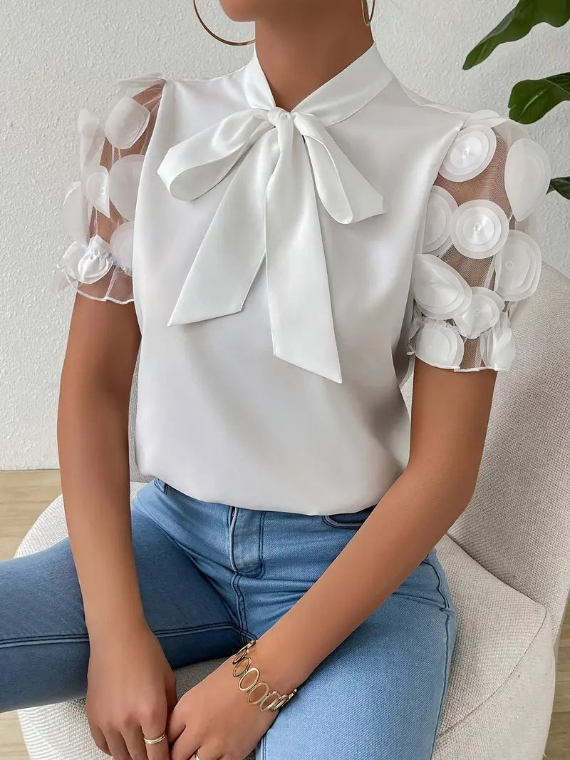 Soléa Tie-Bow Summer Blouse