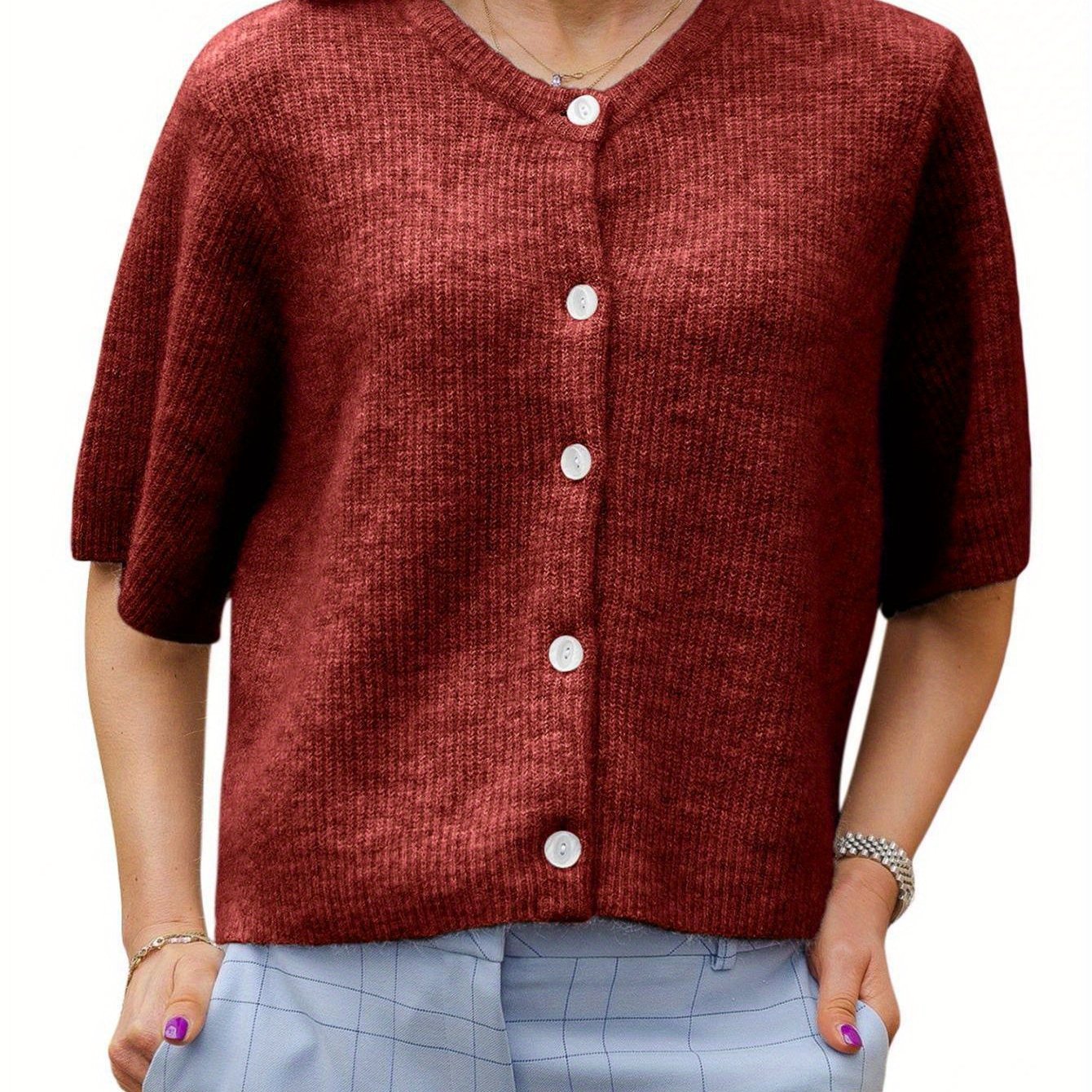 LunaBelle™ Essential Button Cardigan