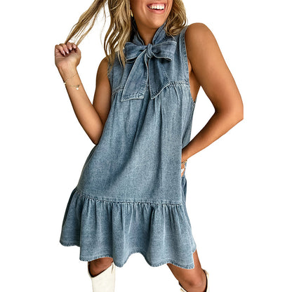 Indigo Charm Bow Dress