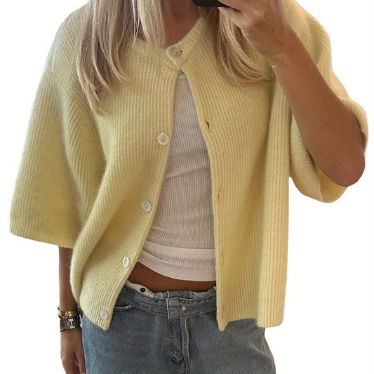 LunaBelle™ Essential Button Cardigan