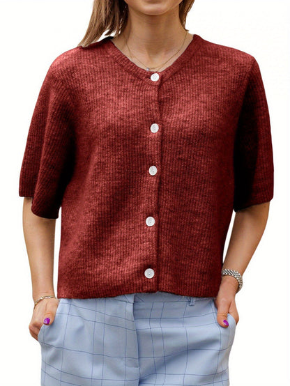 LunaBelle™ Essential Button Cardigan
