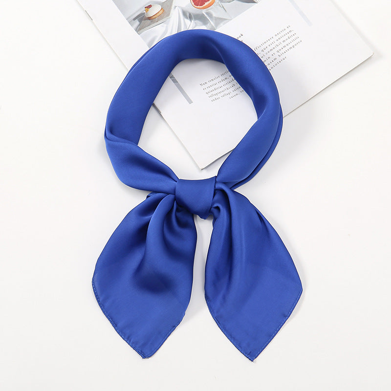Solid Color Silk Scarf Women's Thin Decorative Scarf
