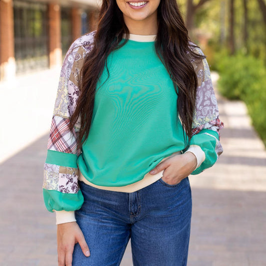 BloomWeave Patchwork Sweater