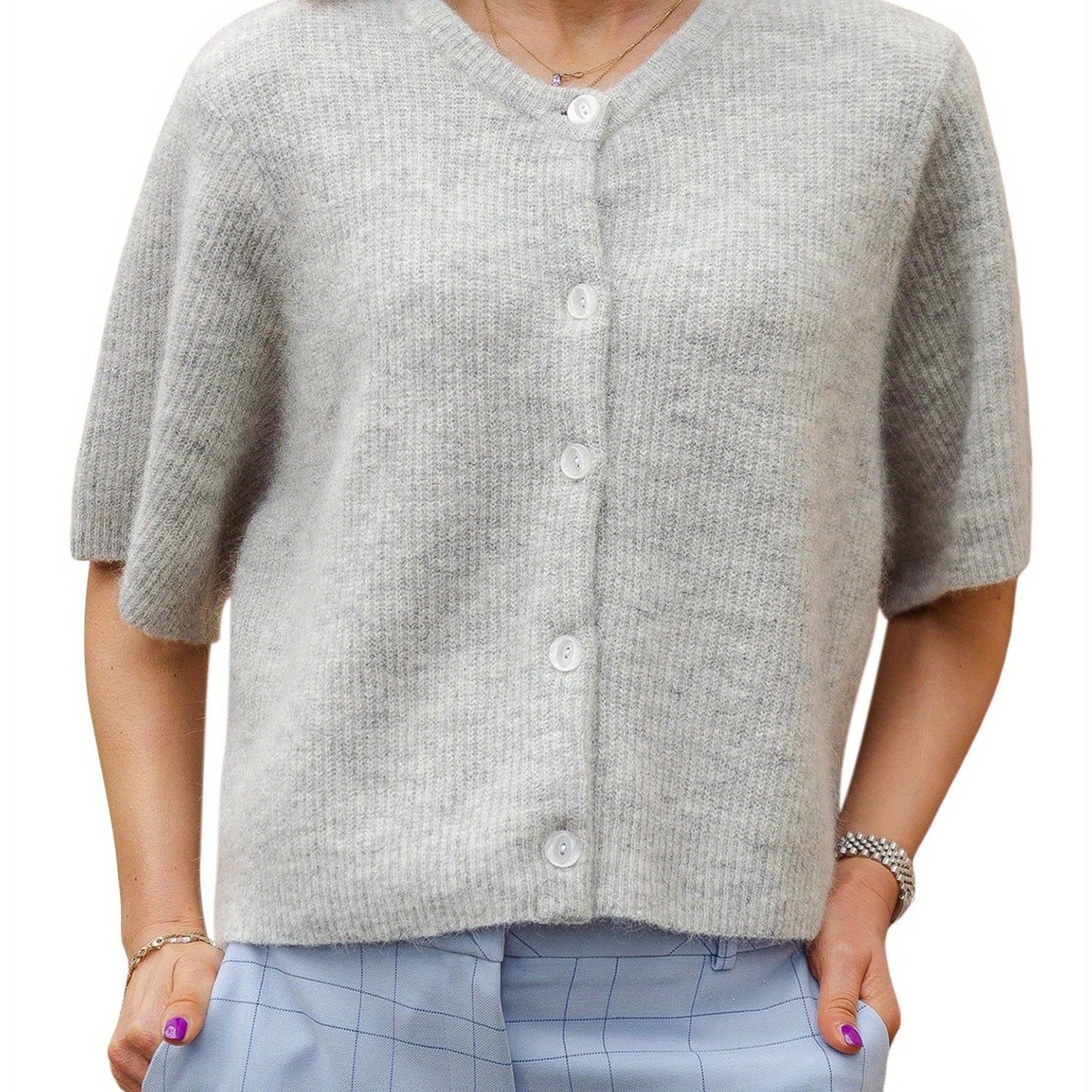 LunaBelle™ Essential Button Cardigan