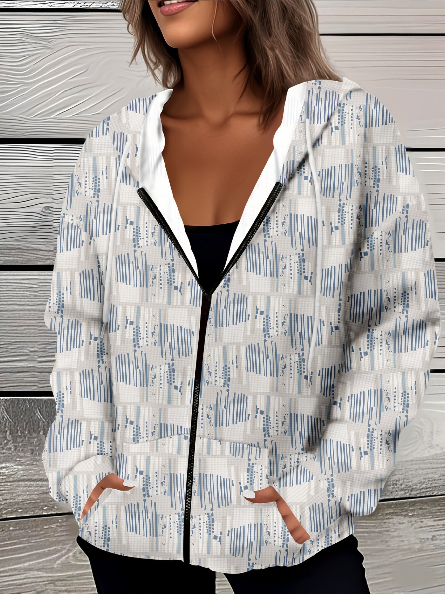 PlaidVerve™ Zipper Sweater