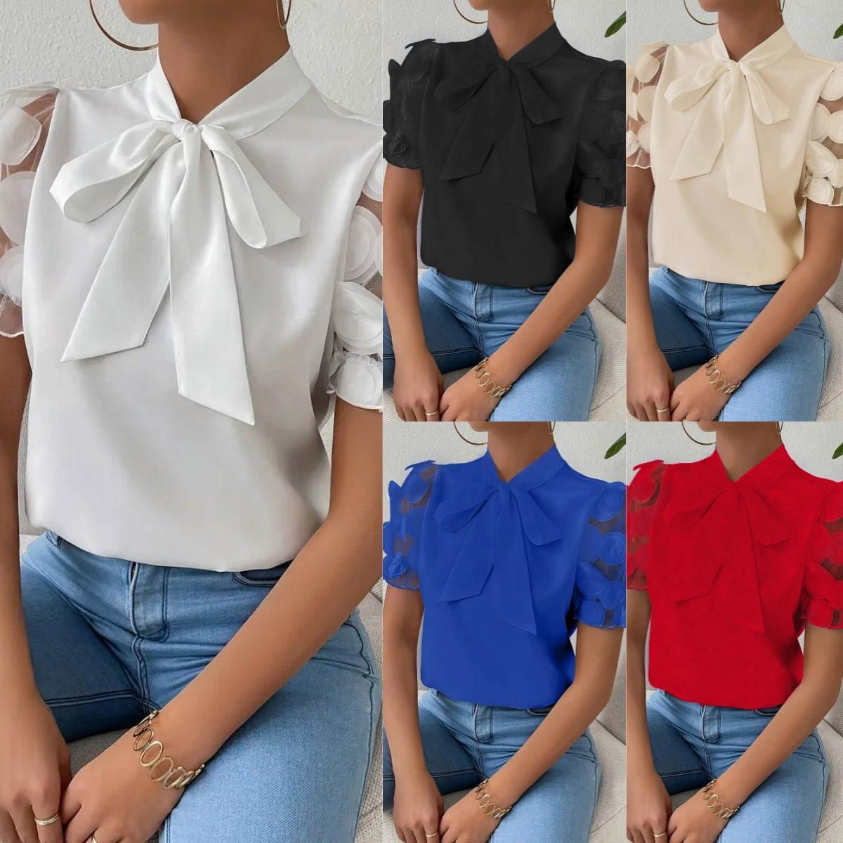 Soléa Tie-Bow Summer Blouse