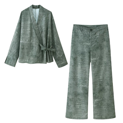 EmbroiLuxe Wide-Leg Set