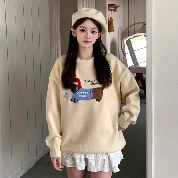 PawCharm Embroidered Knit Sweater