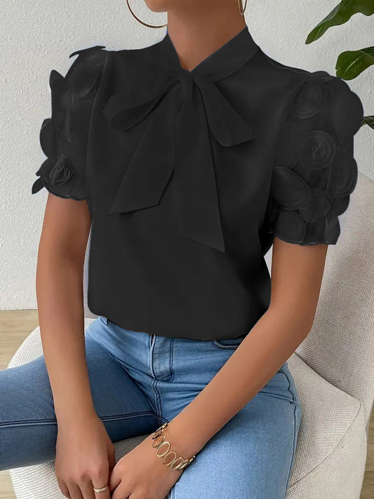 Soléa Tie-Bow Summer Blouse