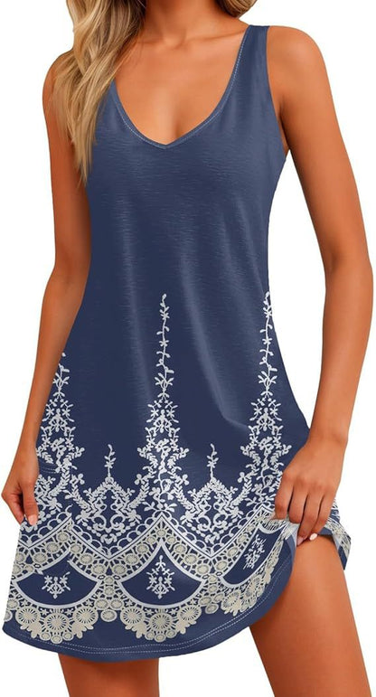Sunset Mirage V-Neck Dress