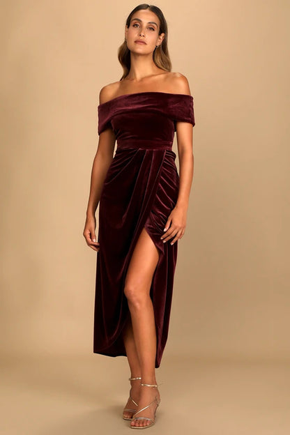 The Aurelia Luxe Off-Shoulder Dress