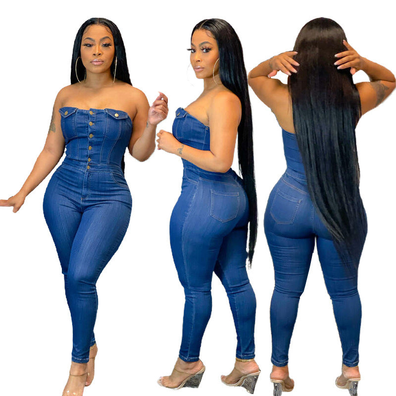Riviera Curve Denim Jumpsuit