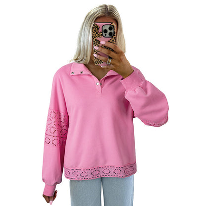 EuraLuxe Lapel Knit Sweater