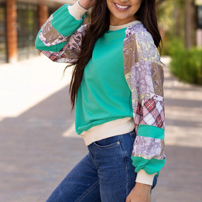 BloomWeave Patchwork Sweater