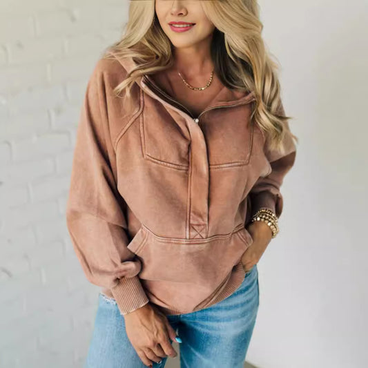 Zentra Half-Zip Washed Hoodie