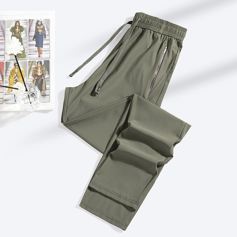 Fashion Straight Closed Ice Silk Leggings Women