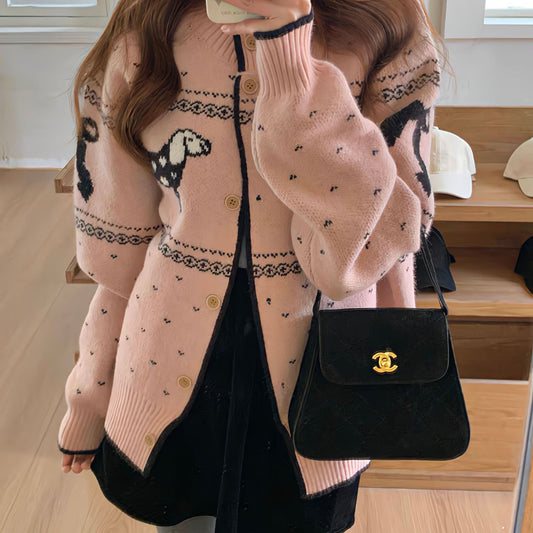 HollyPup Jacquard Knit Cardigan
