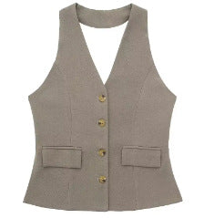 LinenLuxe Waistcoat Vest