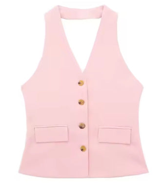 LinenLuxe Waistcoat Vest