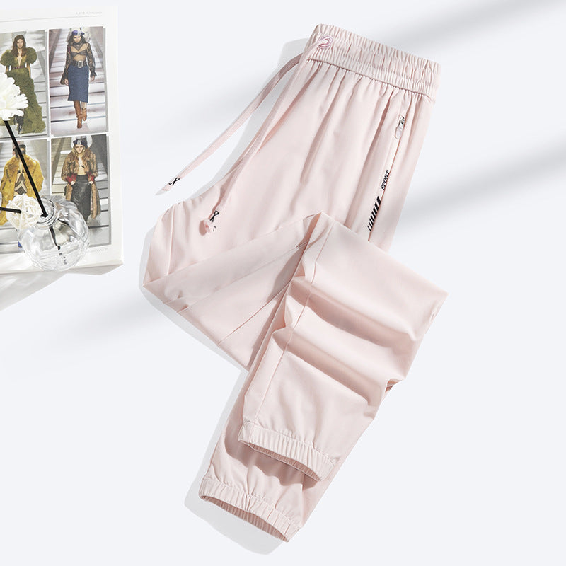 Fashion Straight Closed Ice Silk Leggings Women