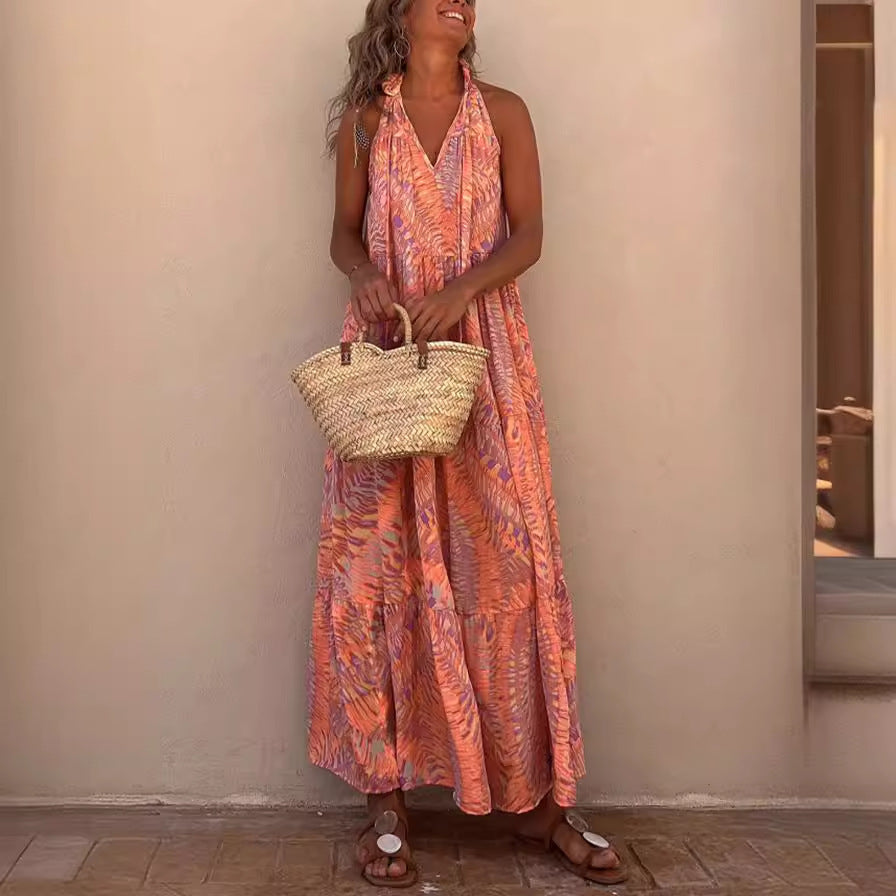 SolaraGlow Halter Dress